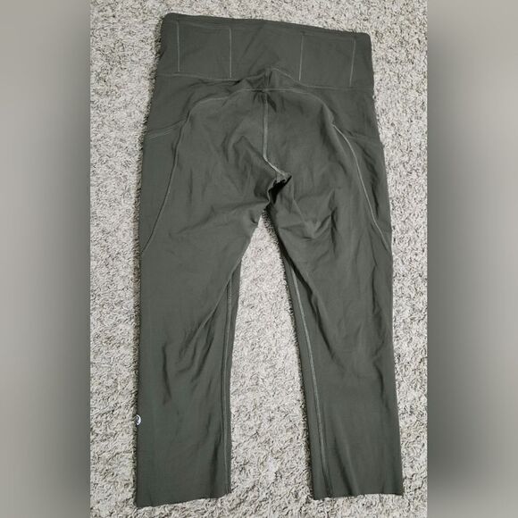 Lululemon Fast Free High-Rise Legging Crop 19" Size 6 Dark Olive Green Nulux - Picture 5 of 12